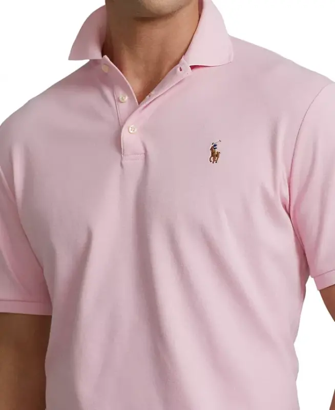 Men's Classic-Fit Soft Cotton Polo Shirt - Carmel Pink - 3