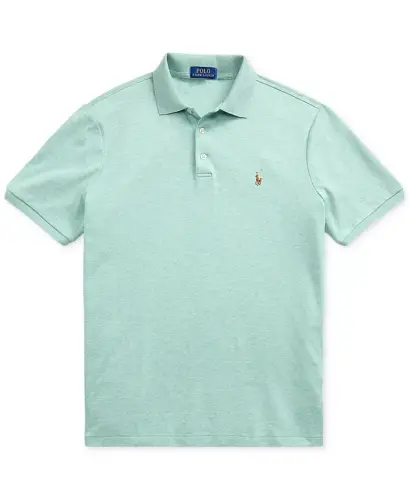 Men's Classic-Fit Soft Cotton Polo Shirt - Celadon Heather - 5