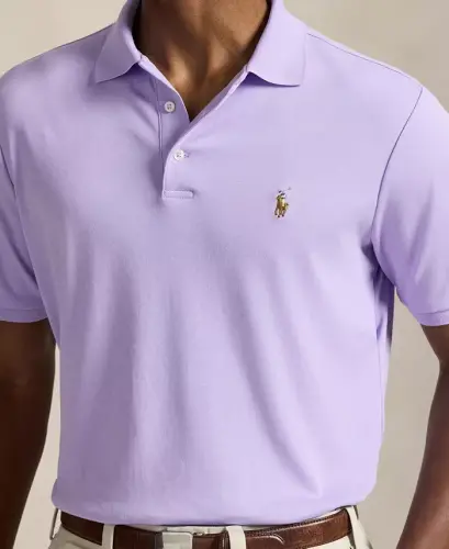 Men's Classic-Fit Soft Cotton Polo Shirt - Celadon Heather - 10