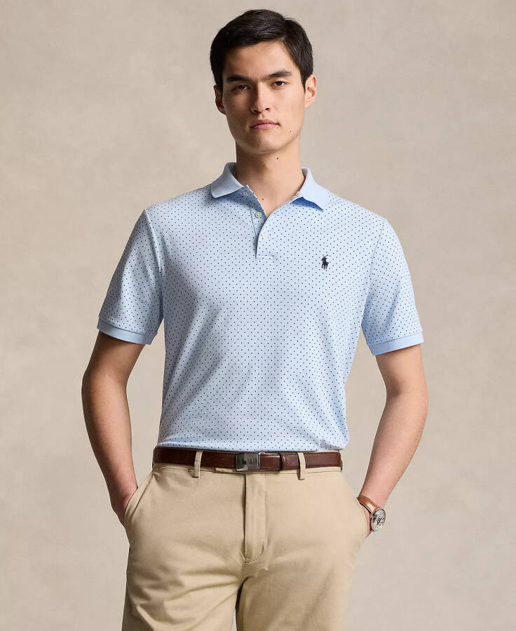 Men's Classic-Fit Soft Cotton Polo Shirt Exec Dot/office Blue Hthr - 1