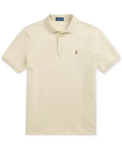 Men's Classic-Fit Soft Cotton Polo Shirt - Expedition Dune Heather - 5