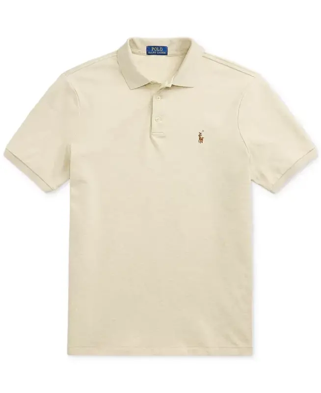 Men's Classic-Fit Soft Cotton Polo Shirt - Expedition Dune Heather - 5