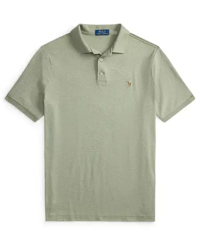 Men's Classic-Fit Soft Cotton Polo Shirt - Greenery Heather - 5