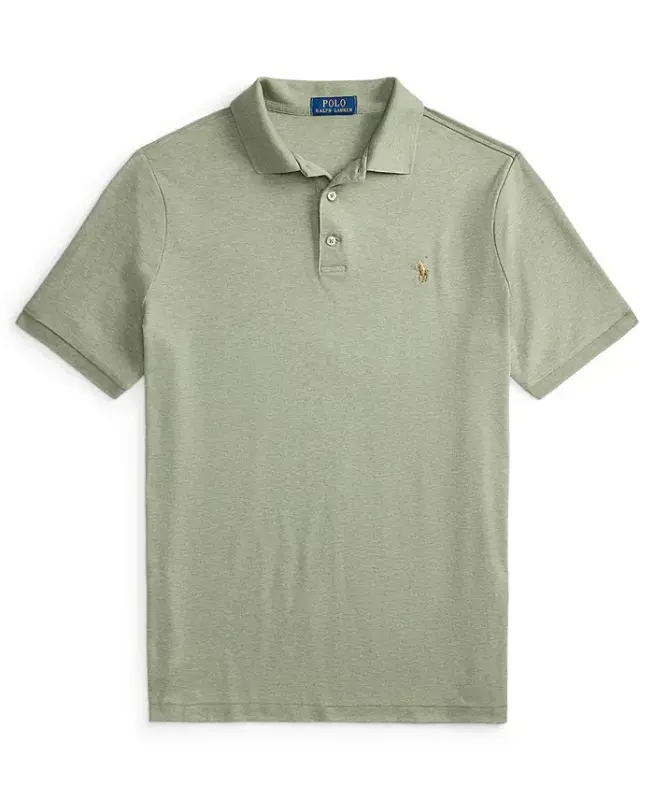 Men's Classic-Fit Soft Cotton Polo Shirt - Greenery Heather - 5