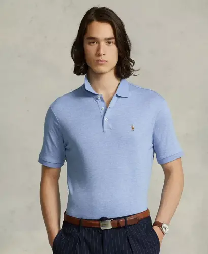 Men's Classic-Fit Soft Cotton Polo Shirt - Jamaica Heather 