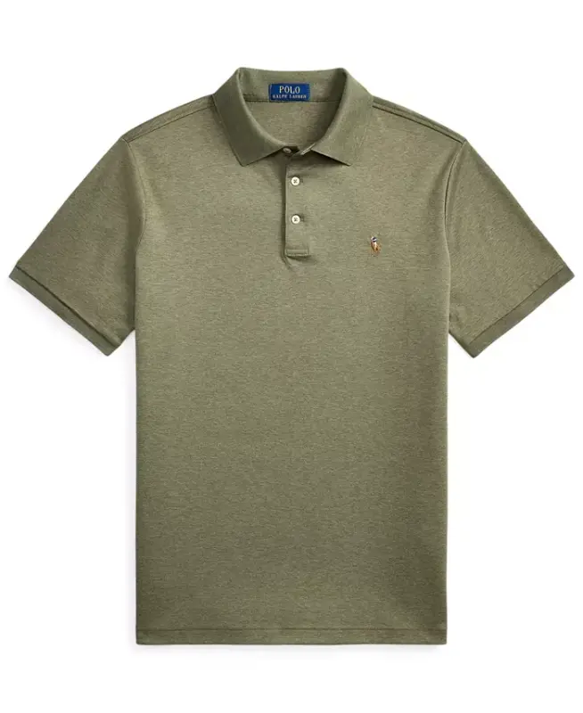 Men's Classic-Fit Soft Cotton Polo Shirt - Light Green Heather - 5