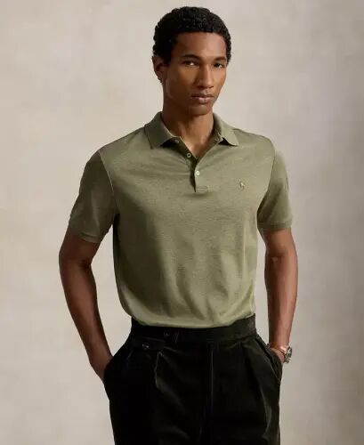Men's Classic-Fit Soft Cotton Polo Shirt - Light Green Heather 