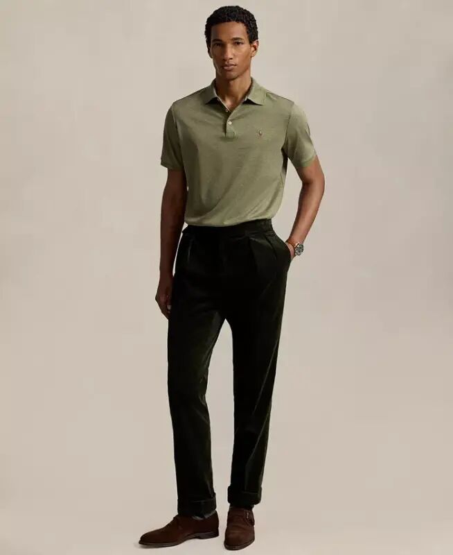 Men's Classic-Fit Soft Cotton Polo Shirt - Light Green Heather - 2