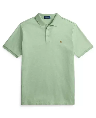 Men's Classic-Fit Soft Cotton Polo Shirt - Outback Green Heather - 3