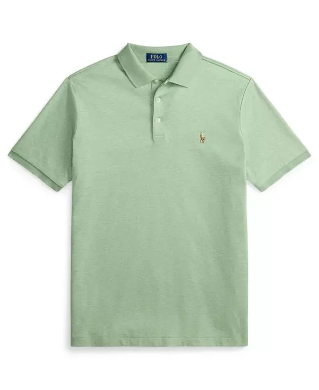 Men's Classic-Fit Soft Cotton Polo Shirt - Outback Green Heather - 3