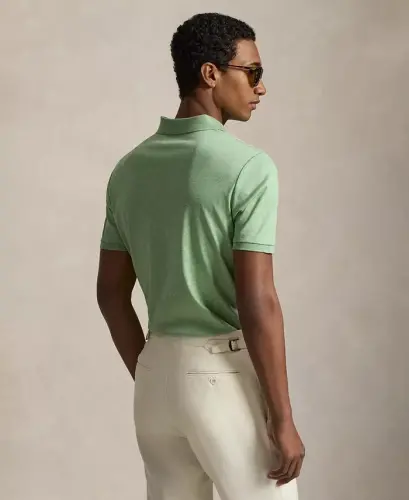 Men's Classic-Fit Soft Cotton Polo Shirt - Outback Green Heather - 4