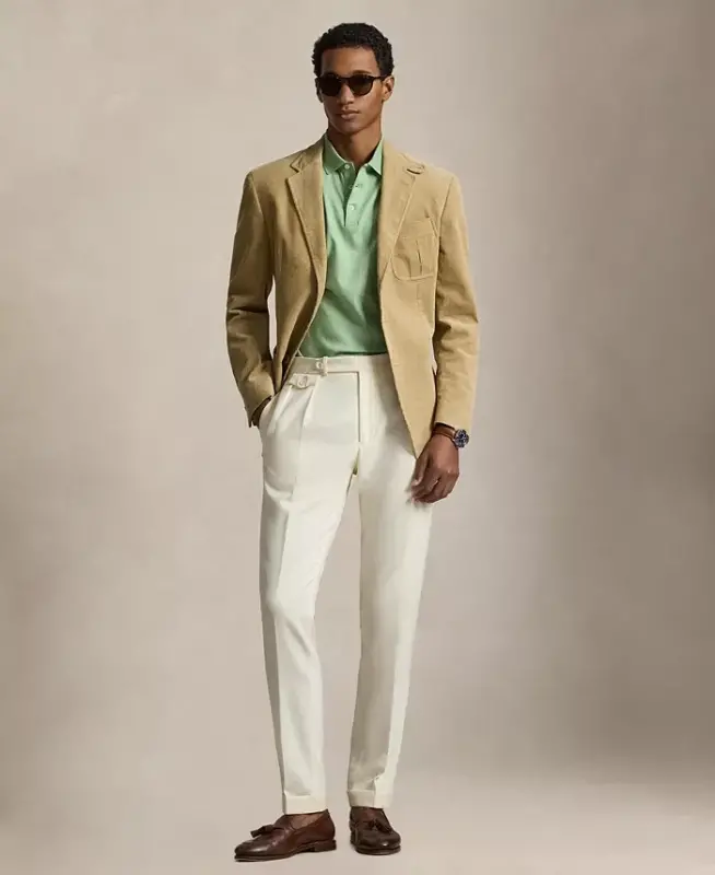 Men's Classic-Fit Soft Cotton Polo Shirt - Outback Green Heather - 5