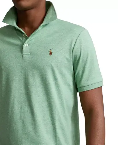 Men's Classic-Fit Soft Cotton Polo Shirt - Outback Green Heather - 8