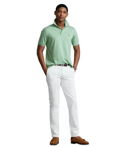 Men's Classic-Fit Soft Cotton Polo Shirt - Outback Green Heather - 9