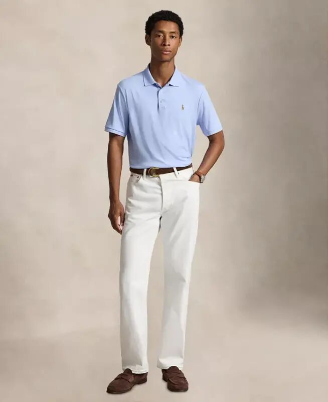 Men's Classic-Fit Soft Cotton Polo Shirt - Pebble Blue - 2