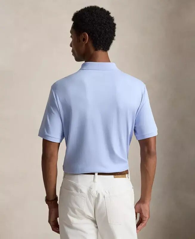 Men's Classic-Fit Soft Cotton Polo Shirt - Pebble Blue - 4