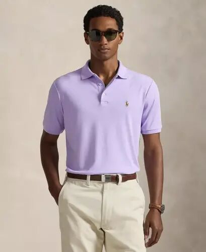 Men's Classic-Fit Soft Cotton Polo Shirt - Powder Purple 