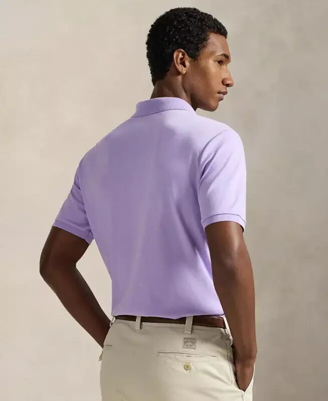 Men's Classic-Fit Soft Cotton Polo Shirt - Powder Purple - 4