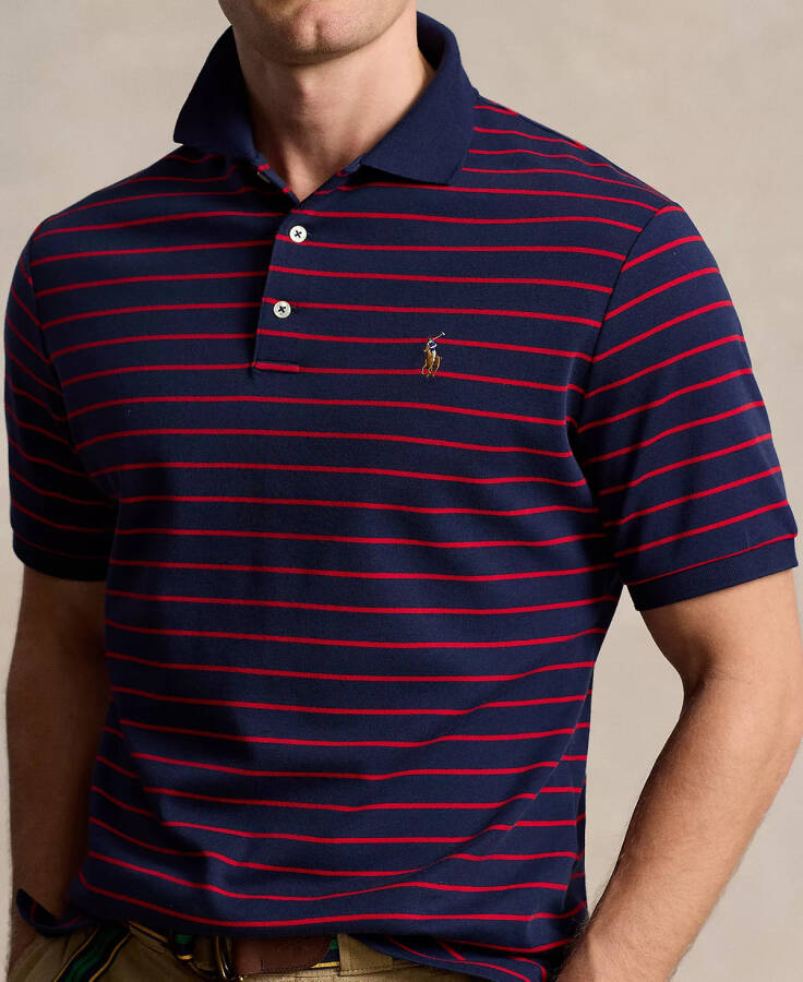 Men's Classic-Fit Soft Cotton Polo Shirt Red - 3