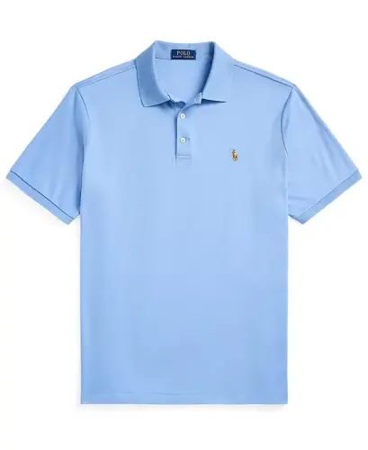 Men's Classic-Fit Soft Cotton Polo Shirt - Sky Blue - 5