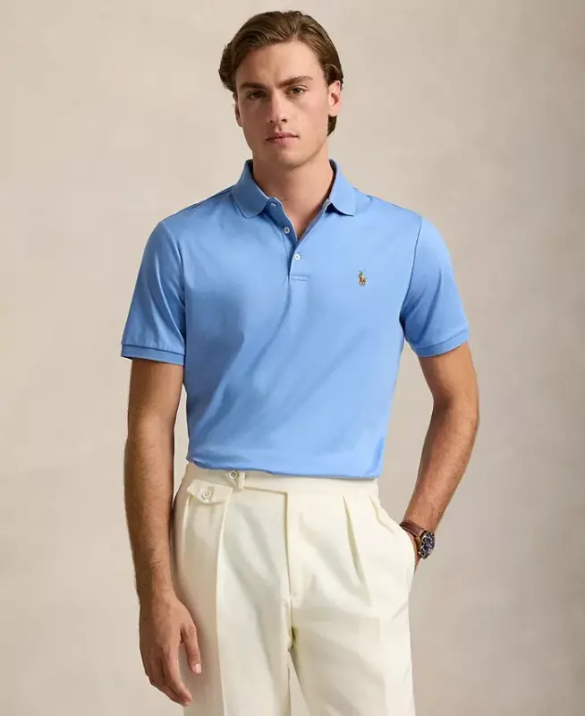 Men's Classic-Fit Soft Cotton Polo Shirt - Sky Blue - POLO RALPH LAUREN