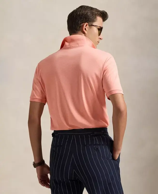 Men's Classic-Fit Soft Cotton Polo Shirt - Soft Orange Heather - 3