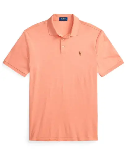 Men's Classic-Fit Soft Cotton Polo Shirt - Soft Orange Heather - 2