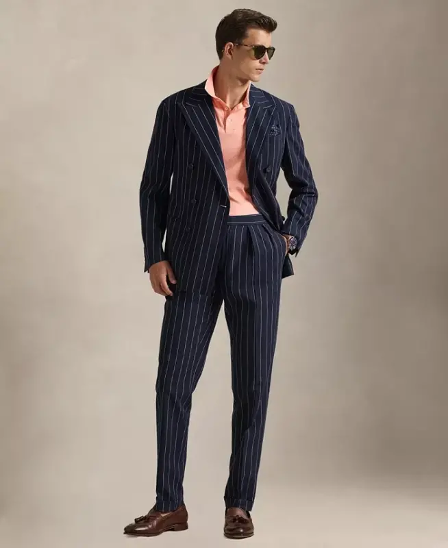 Men's Classic-Fit Soft Cotton Polo Shirt - Soft Orange Heather - 5