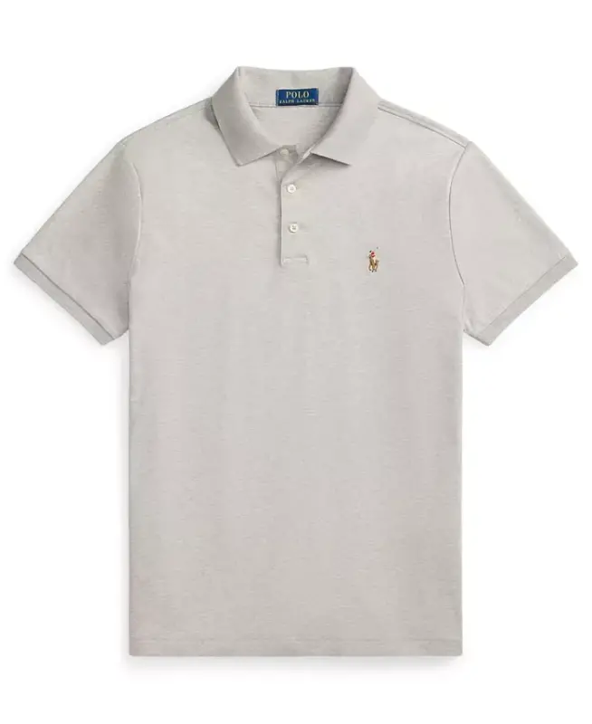 Men's Classic Fit Soft Cotton Polo Shirt - SPRING HEATHER - 2