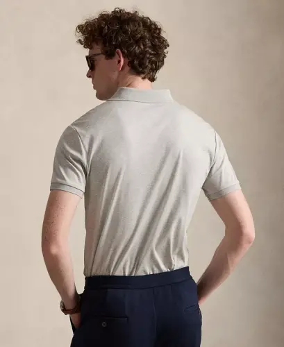 Men's Classic Fit Soft Cotton Polo Shirt - SPRING HEATHER - 3