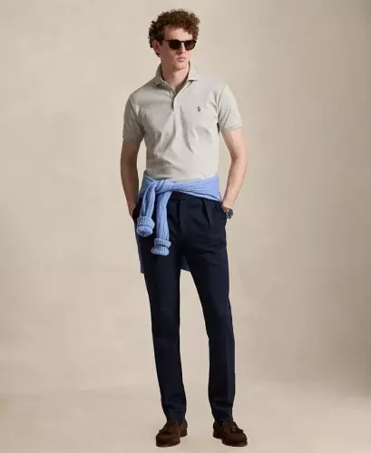 Men's Classic Fit Soft Cotton Polo Shirt - SPRING HEATHER - 6