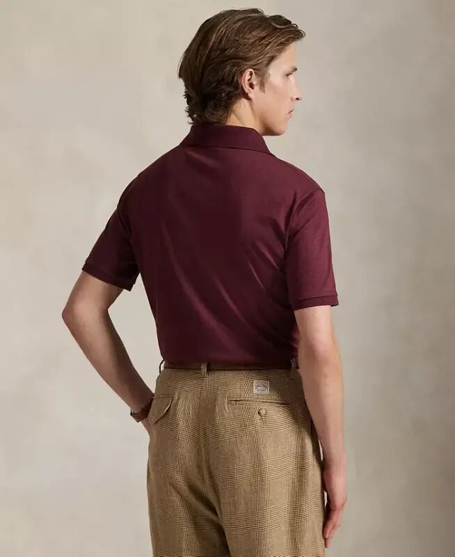 Men's Classic-Fit Soft Cotton Polo Shirt - Spring Wine Heather - 4