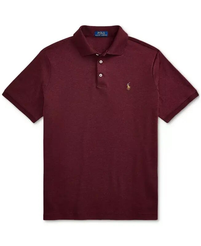 Men's Classic-Fit Soft Cotton Polo Shirt - Spring Wine Heather - 5