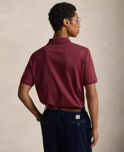 Men's Classic Fit Soft Cotton Polo Shirt - Spring Wine Heather - 8