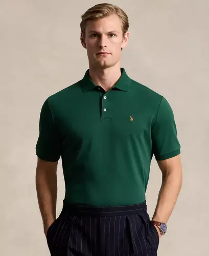 Men's Classic Fit Soft Cotton Polo Shirt - Vintage Pine - 1