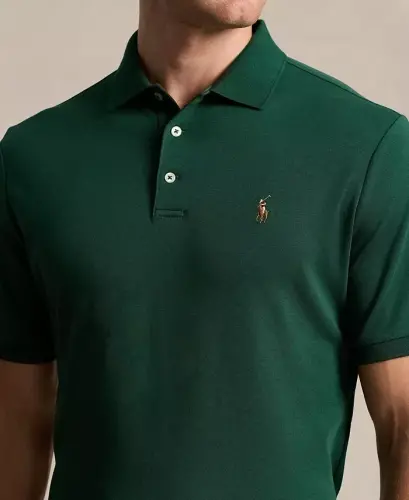 Men's Classic Fit Soft Cotton Polo Shirt - Vintage Pine - 3