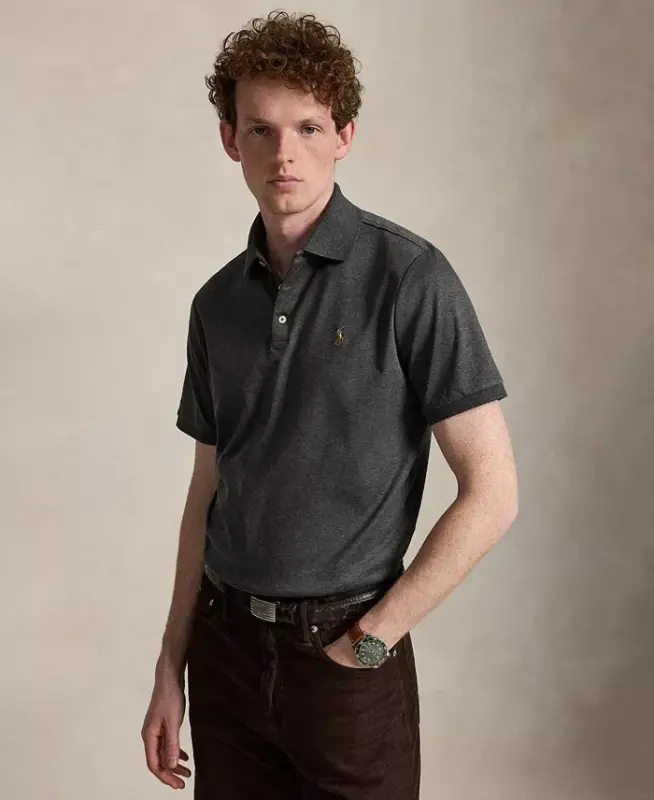 Men's Classic-Fit Soft Cotton Polo Shirt - Windsor Heather - 1