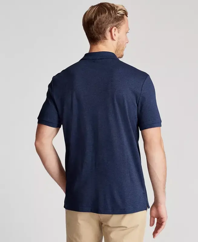 Men's Classic Fit Soft Cotton Polo-Spring Navy Blue Heather - 4
