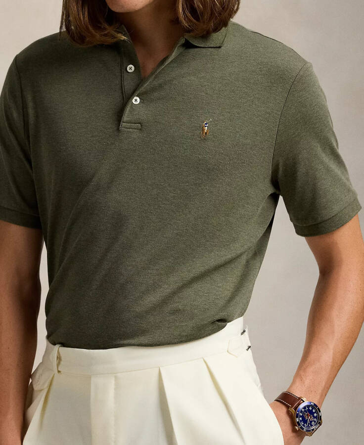 Men's Classic Fit Soft Cotton Polo Srv Grn Ht - 3