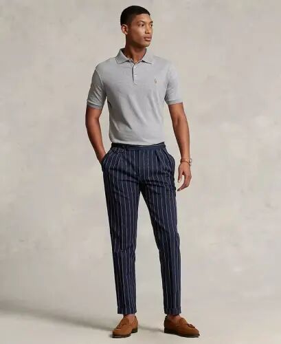 Men's Classic Fit Soft Cotton Polo-Steel Heather - 2