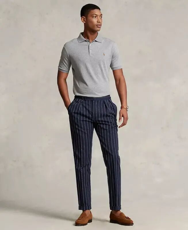 Men's Classic Fit Soft Cotton Polo-Steel Heather - 2