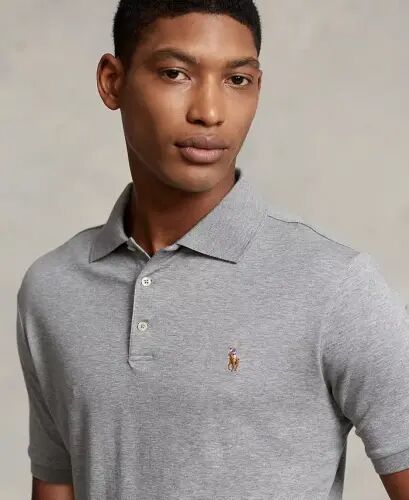 Men's Classic Fit Soft Cotton Polo-Steel Heather - 3
