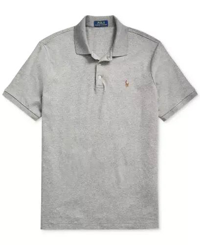 Men's Classic Fit Soft Cotton Polo-Steel Heather - 5