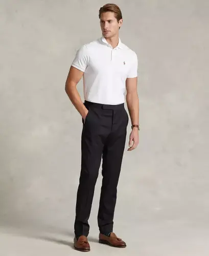 Men's Classic Fit Soft Cotton Polo-White - 4