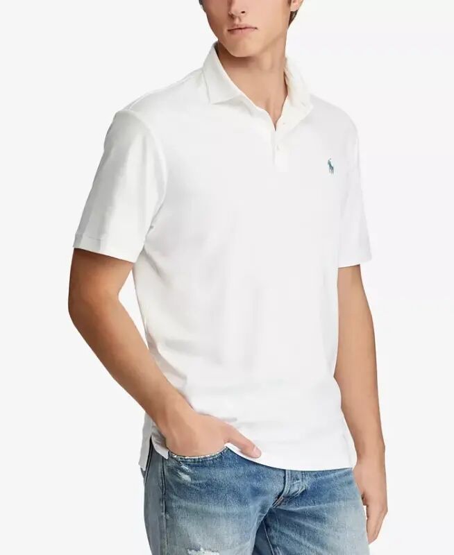 Men's Classic Fit Soft Cotton Polo-White - 2