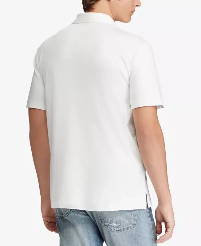 Men's Classic Fit Soft Cotton Polo-White - 3