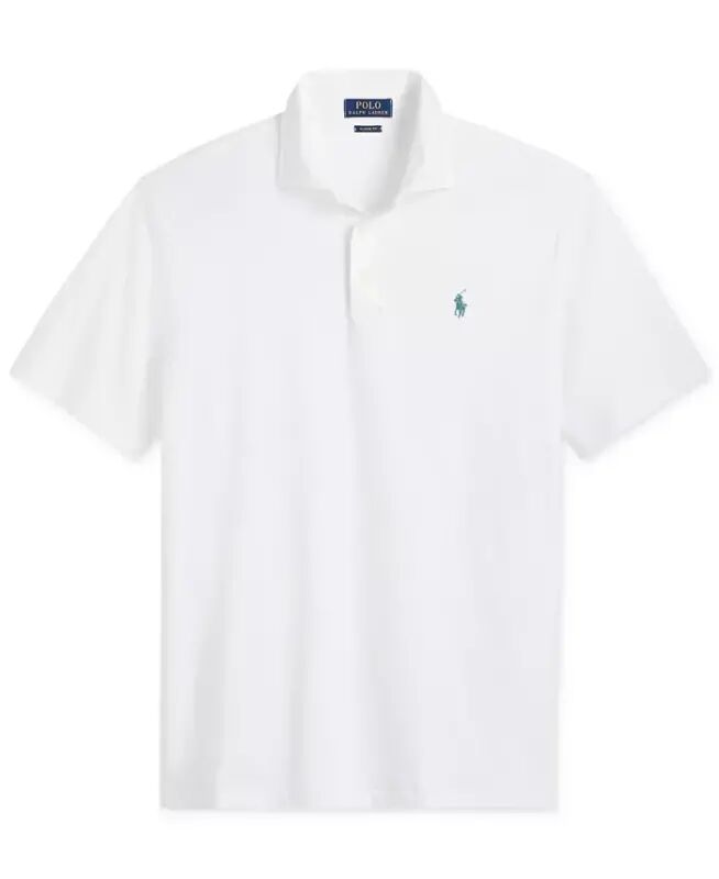 Men's Classic Fit Soft Cotton Polo-White - 4