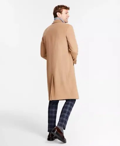 Men's Classic-Fit Solid Wool Blend Overcoats - 4