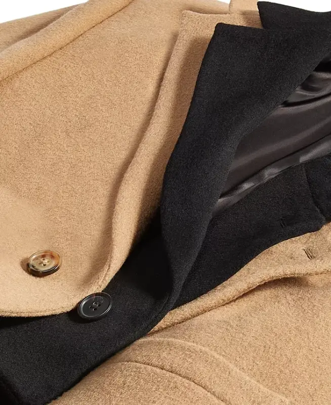 Men's Classic-Fit Solid Wool Blend Overcoats - 5