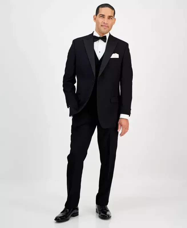 Men's Classic-Fit Stretch Black Tuxedo Jacket, Created for Modazone -Black - 3